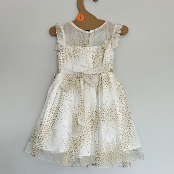 NWT Fancy Cream & Gold Toddler Dress - Size 2T - Picture 2 of 8